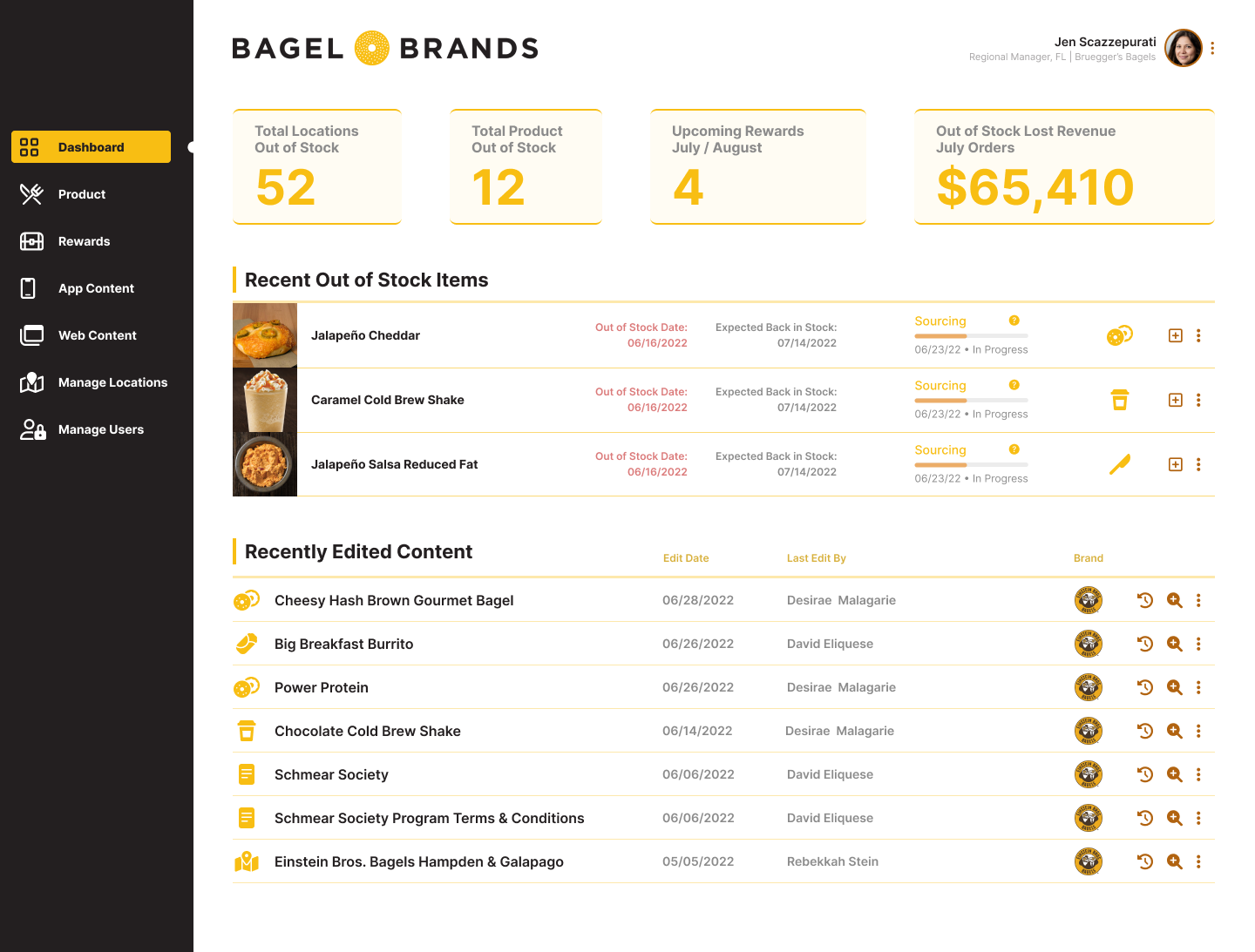 Store admin proof of concept for menus, deals, and inventory