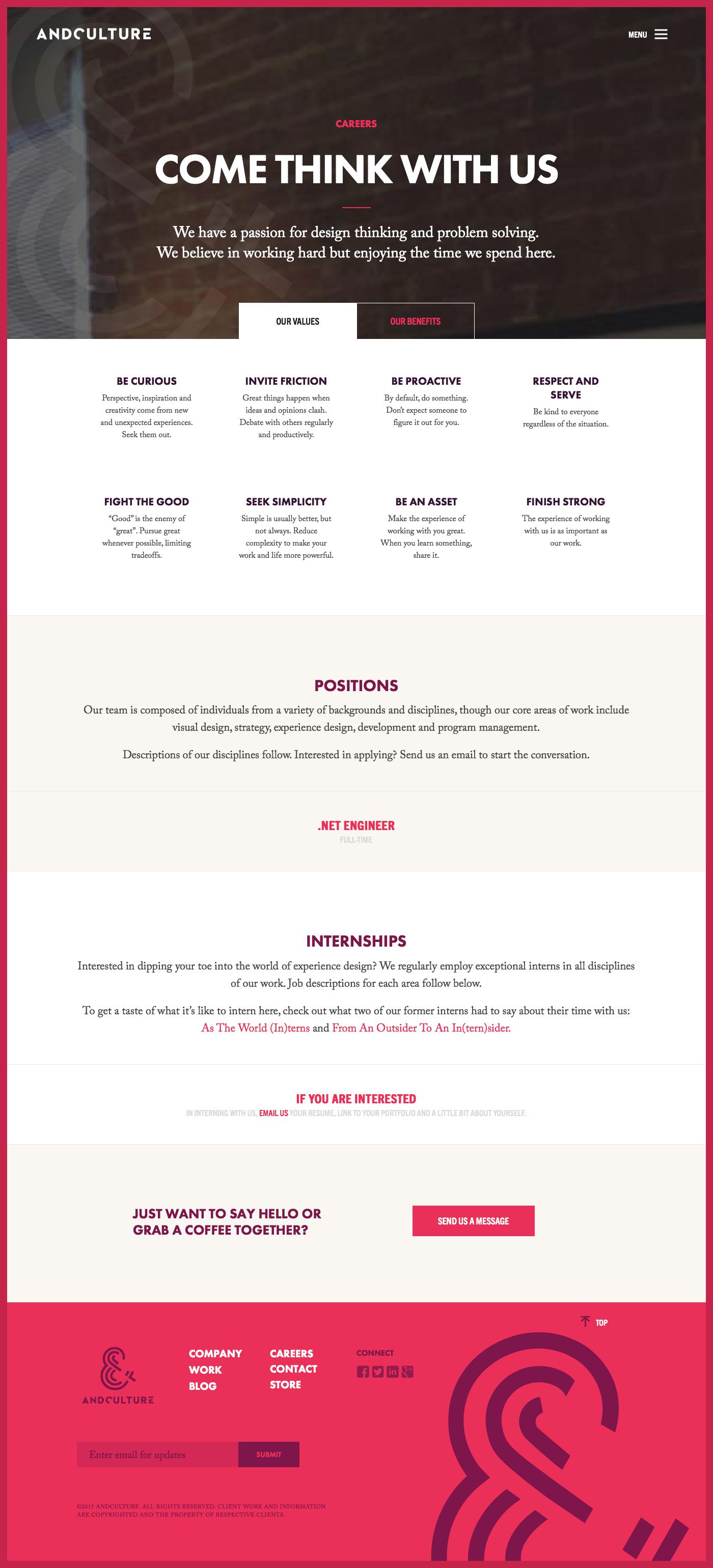 The work-with-us page